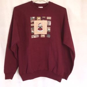 Vintage embroidered Christmas sweatshirt Size L